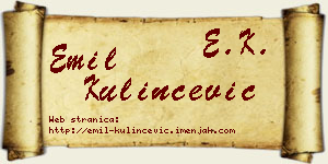 Emil Kulinčević vizit kartica